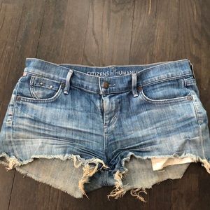 Citizens of humanity light wash denim shorts